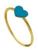 Immagine di Anello Prima Comunione bambina Cuore oro 18k e smalto blu