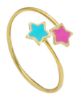 Immagine di Anello Prima Comunione bambina Stelline oro giallo 18k e smalto