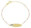 Imagen de Pulsera Comunión Arcoiris oro 9k esmalte perlas | Tag | 14+3 cm