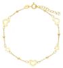 Immagine di Bracciale Comunione Cuori Stelle e sfere oro giallo 9k | 17+3 cm 