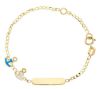 Immagine di Bracciale Comunione Ancore oro giallo 18k smalto | Tag | 16 cm 