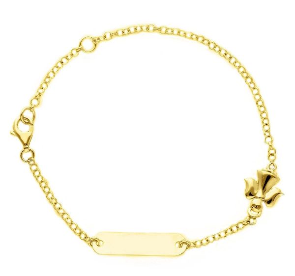 Immagine di Bracciale Comunione Angioletto oro giallo 18k | Tag | 16 cm 
