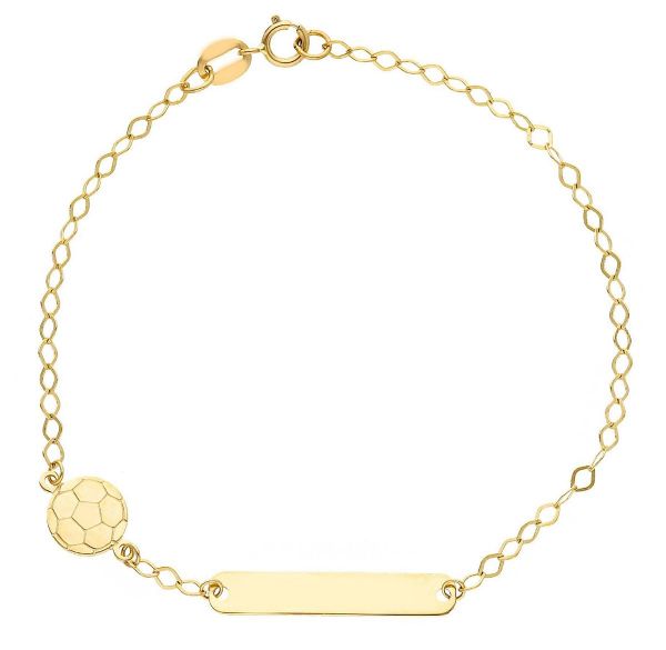 Immagine di Bracciale Comunione Pallone da Calcio oro giallo 18k | 16,5 cm 