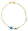 Imagen de Pulsera Primera Comunión Caballito y Estrella de Mar oro 18k | 16 cm