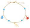 Picture of 18k yellow gold Sea Life charms First Communion Bracelet | 18 cm