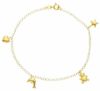 Immagine di Bracciale Comunione Cuore Stella Orsetto e Delfino oro 18k | 18 cm 