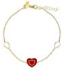 Picture of Red enamel Heart First Communion Bracelet | 18k gold | 17+2 cm