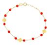 Immagine di Bracciale Prima Comunione Cuore oro giallo 18k e corallo | 14+2 cm 