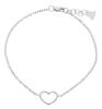 Immagine di Bracciale Comunione Cuore piccolo a filo oro bianco 18k | 19 cm 