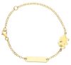 Immagine di Bracciale Comunione Elefante oro giallo 18k | Tag | 14+2 cm 
