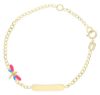 Immagine di Bracciale Prima Comunione bambina Libellula oro giallo 18k e smalto | 16 cm 