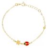 Picture of Enamel Ladybug First Communion Bracelet | 9k yellow gold | 16 cm