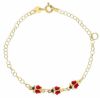 Immagine di Bracciale Comunione bambina Coccinella oro 9k e smalto | 14+2 cm