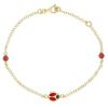 Immagine di Bracciale Prima Comunione bambina Coccinella oro 9k e smalto | 14+2 cm 