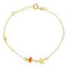 Immagine di Bracciale Prima Comunione bambina Pesci junior oro giallo 9k e smalto | 16 cm 