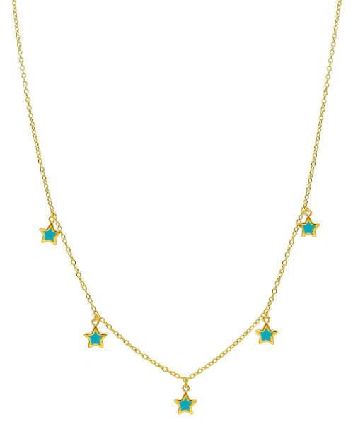 Picture of Light blue Stars enamel First Communion Chocker | 18k gold | 42 cm