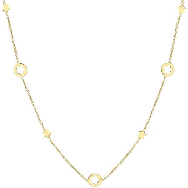 Picture of Stars First Communion Necklace | 9k yellow gold | 42 cm