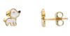 Picture of Enamel Dog lobe First Communion Earrings | 18k yellow gold