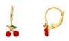 Immagine di Orecchini Prima Comunione bambina Ciliegie oro giallo 18k e smalto