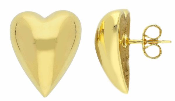 Imagen de Pendientes de lóbulo Primera Comunión Corazón oro amarillo 18k
