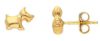 Imagen de Pendientes de lóbulo Primera Comunión Perro oro amarillo 18k