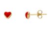 Imagen de Pendientes Primera Comunión lóbulo Corazón oro 18k esmalte