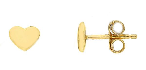 Imagen de Pendientes Primera Comunión lóbulo Corazón pequeño oro 18k