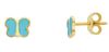 Imagen de Pendientes Primera Comunión lóbulo Mariposa oro 18k esmalte