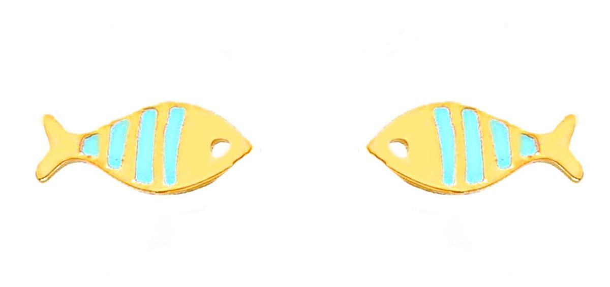 Orecchini donna e bambina JOY Gioielli in oro giallo a libellula rosa e blu