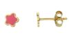 Immagine di Orecchino Prima Comunione bambina lobo Stella oro giallo 18k e smalto rosa
