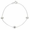 Immagine di Bracciale Cresima 3 Cuori oro bianco 18k | 16 cm 
