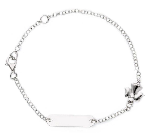 Immagine di Bracciale Cresima Angioletto oro bianco 18k | Tag | 16 cm 