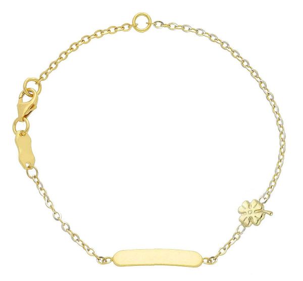 Immagine di Bracciale Cresima Quadrifoglio oro giallo 18k | 16 cm 