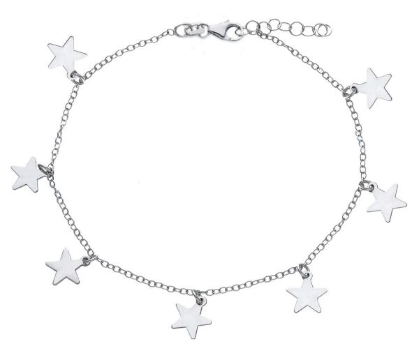 Immagine di Bracciale Cresima Stelle oro bianco 18k | 17 cm 