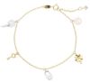 Immagine di Bracciale Cresima simboli della Fortuna oro bicolor 9k | 17+2 cm 