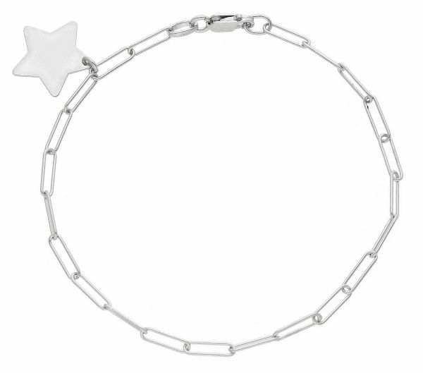 Immagine di Bracciale Cresima Stella oro bianco 18k | 18 cm 