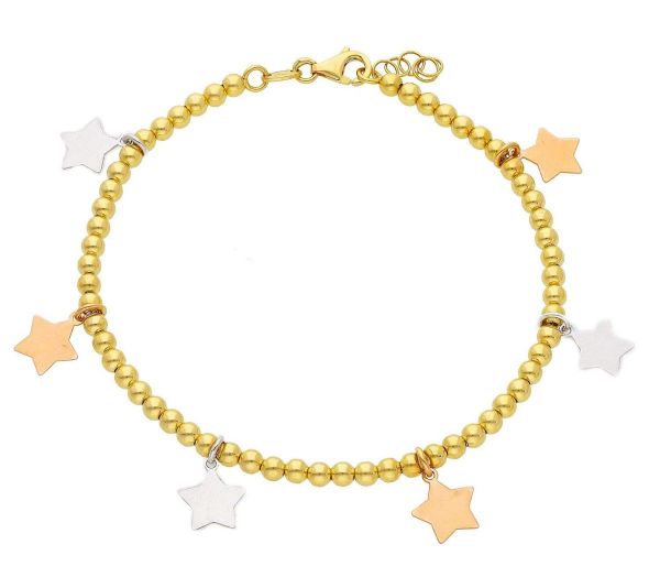 Immagine di Bracciale Cresima Stella oro massiccio tricolor 18k | 18 cm 