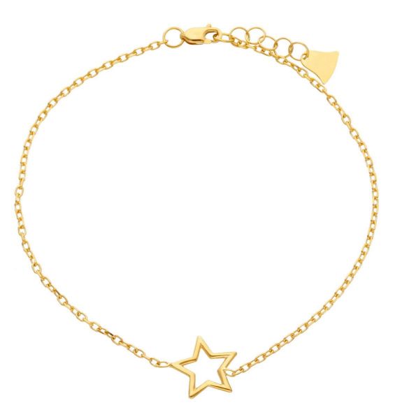 Immagine di Bracciale Cresima Stelle a filo oro giallo 18k | 18 cm 
