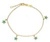 Immagine di Bracciale Cresima Stelle oro giallo 18k e smalto azzurro | 18 cm 