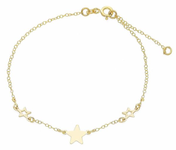 Immagine di Bracciale Cresima Stelle oro giallo 9k | 19+2 cm 