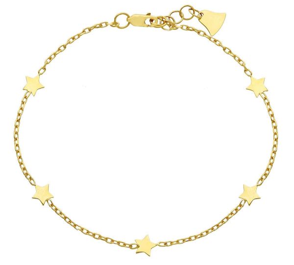 Immagine di Bracciale Cresima Stelle oro giallo 18k | 17+2 cm