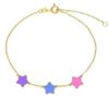 Immagine di Bracciale Cresima Stelle oro giallo 9k e smalto | 16+3 cm 