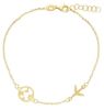 Imagen de Pulsera de Confirmación Avión y Mundo oro amarillo 18k | 17+2 cm