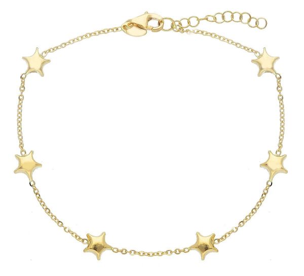 Immagine di Bracciale Cresima Stelle oro giallo 18k | 17+2 cm 