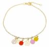 Immagine di Bracciale Cresima 6 Fiori oro giallo 18k e smalto | 18 cm 