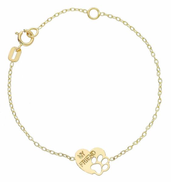 Immagine di Bracciale Cresima Zampa oro giallo 18k | 18 cm 