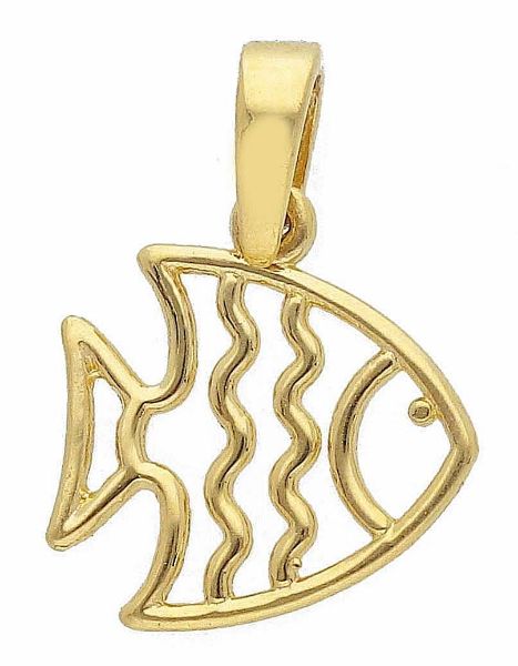 Picture of 18k yellow gold wire Fish Confirmation Pendant