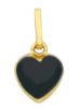 Imagen de Colgante de Confirmación Corazones oro amarillo 18k y esmalte negro