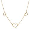 Imagen de Collar de Confirmación 3 Corazones pequeños oro amarillo 18k | 45 cm