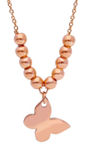 Immagine di Chocker Cresima Farfalla oro massiccio rosa 18k | 42 cm 